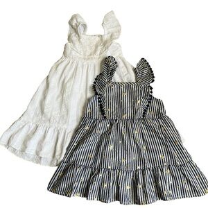 Cat&Jack Baby Girl Summer Dresses Bundle Star Print Dress Eyelet Midi Dress 18mo